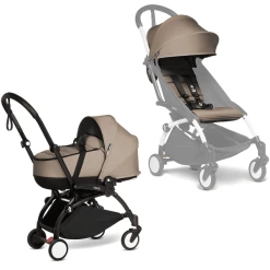 BABYZEN Kinderwagen YOYO2 0+ Black Mit Liegewanne Inkl. Textilset Taupe