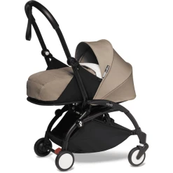 BABYZEN Kinderwagen YOYO2 0+ Black Mit Neugeborenenaufsatz Taupe