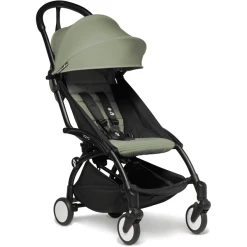 BABYZEN Kinderwagen YOYO2 6+ Black Mit Textilset Olive