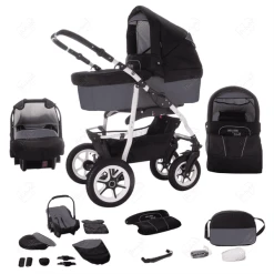 Bebebi Bellami | 3 In 1 Kombi Kinderwagen Set | Hartgummireifen Bellagrigio