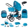 Bebebi Bellami | 4 In 1 Kinderwagen Komplettset | ISOFIX Basis | Luftreifen Bellaqua