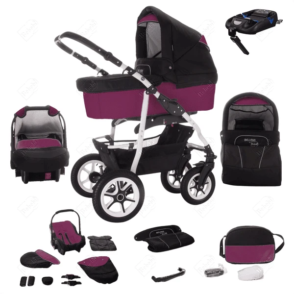 Bebebi Bellami | 4 In 1 Kinderwagen Komplettset | ISOFIX Basis | Luftreifen Bellaviola 1 Bebebi Bellami | 4 In 1 Kinderwagen Komplettset | ISOFIX Basis | Luftreifen Bellaviola