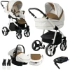 Bebebi Fizzy | 4 In 1 Kinderwagen Komplettset | ISOFIX Basis | Hartgummireifen Coffee