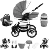 Bebebi Florenz | 3 In 1 Kombi Kinderwagen Set | Hartgummireifen Galileo Lightgrey White