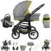 Bebebi Florenz | 3 In 1 Kombi Kinderwagen Set | Luftreifen Medici Green Black