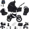 Bebebi Florida | 4 In 1 Kinderwagen Komplettset | ISOFIX Basis | Hartgummireifen Floblack
