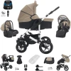 Bebebi Florida | 4 In 1 Kinderwagen Komplettset | ISOFIX Basis | Luftreifen Flotaupe