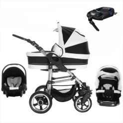 Bebebi London | 4 In 1 Kinderwagen Komplettset | ISOFIX Basis | Hartgummireifen Buckingham