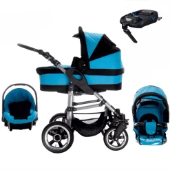 Bebebi London | 4 In 1 Kinderwagen Komplettset | ISOFIX Basis | Hartgummireifen Piccadilly