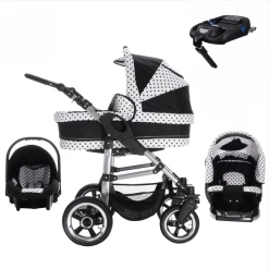 Bebebi London | 4 In 1 Kinderwagen Komplettset | ISOFIX Basis | Luftreifen Big Ben