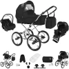 Bebebi Loving | 3 In 1 Kombi Kinderwagen Set | Nostalgie Kinderwagen Black Ardent Peak