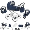 Bebebi Loving | 3 In 1 Kombi Kinderwagen Set | Nostalgie Kinderwagen Blue Tender