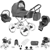 Bebebi Loving | 3 In 1 Kombi Kinderwagen Set | Nostalgie Kinderwagen Grey Tender Peak