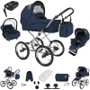 Bebebi Loving | 4 In 1 Kinderwagen Komplettset | ISOFIX Basis | Nostalgie Kinderwagen Blue Ardent Peak