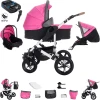 Bebebi MyVARIO | 4 In 1 Kinderwagen Komplettset | ISOFIX Basis | Hartgummireifen MyGirl