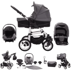 Bebebi Paris | 3 In 1 Kombi Kinderwagen Set | Luftreifen Montmartre
