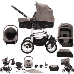 Bebebi Paris | 3 In 1 Kombi Kinderwagen Set | Luftreifen Seine