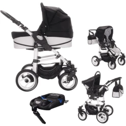 Bebebi Paris | 4 In 1 Kinderwagen Komplettset | ISOFIX Basis | Hartgummireifen Arc De Triomphe