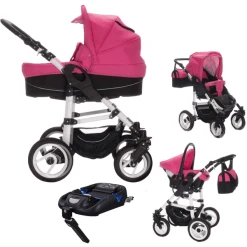 Bebebi Paris | 4 In 1 Kinderwagen Komplettset | ISOFIX Basis | Luftreifen Élysée