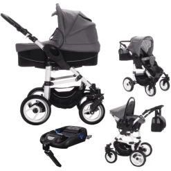 Bebebi Paris | 4 In 1 Kinderwagen Komplettset | ISOFIX Basis | Luftreifen Montmartre