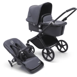 Bugaboo Kinderwagen Fox Cub Mit Liegeaufsatz Und Sitz Black/Stormy Blue