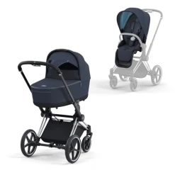 Cybex PLATINUM Kombikinderwagen New Priam Chrome Black Nautical Blue