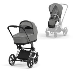 Cybex PLATINUM Kombikinderwagen New Priam Chrome Black Soho Grey