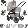 Friedrich Hugo Berlin | 4 In 1 Kombi Kinderwagen + ISOFIX | Luftreifen Light Grey And Beige Night