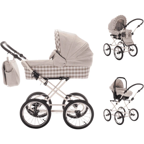 Friedrich Hugo Natureline | 3 In 1 Kombi Kinderwagen Set | Öko Nostalgie Kinderwagen Delphine Creme 1 Friedrich Hugo Natureline | 3 In 1 Kombi Kinderwagen Set | Öko Nostalgie Kinderwagen Delphine Creme