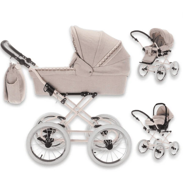 Friedrich Hugo Natureline | 3 In 1 Kombi Kinderwagen Set | Öko Nostalgie Kinderwagen Elisabeth Creme 1 Friedrich Hugo Natureline | 3 In 1 Kombi Kinderwagen Set | Öko Nostalgie Kinderwagen Elisabeth Creme