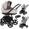 Friedrich Hugo Organico | 4 In 1 Kinderwagen Komplettset | ISOFIX Basis Nature Mix Beige - Gestell Sch
