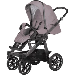 Hartan Kinderwagen Racer GTS Mit Handbremse Casual Collection Lovely Teddy (904) Gestellfarbe Platin