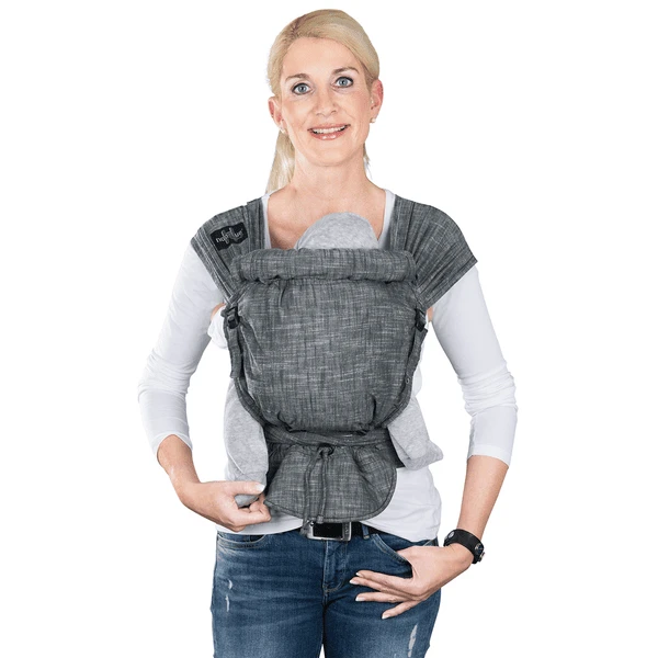 Hoppediz Babytrage Hop-Tye Buckle Denim Schwarz 1 Hoppediz Babytrage Hop-Tye Buckle Denim Schwarz